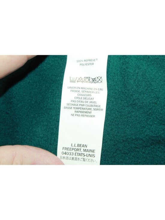 LL Bean Lightweight Soft Cozy Feather Fleece Full Zipper Green Size M - Picture 13 of 15
